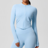 In-stock cross-border double-sided brushed tight-fitting breathable solid color training yoga wear eight-piece set for women's sports, running, and fitness