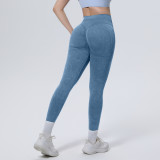 Cross-border seamless washable yoga pants, high-waisted, tummy control, butt-lifting, tight-fitting, nine-point pants, sweat-absorbent, breathable running fitness pants for women