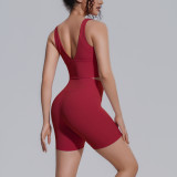 New cross-border solid color tight-fitting yoga high-elasticity beautiful back shockproof breathable sports running fitness yoga outfit for women