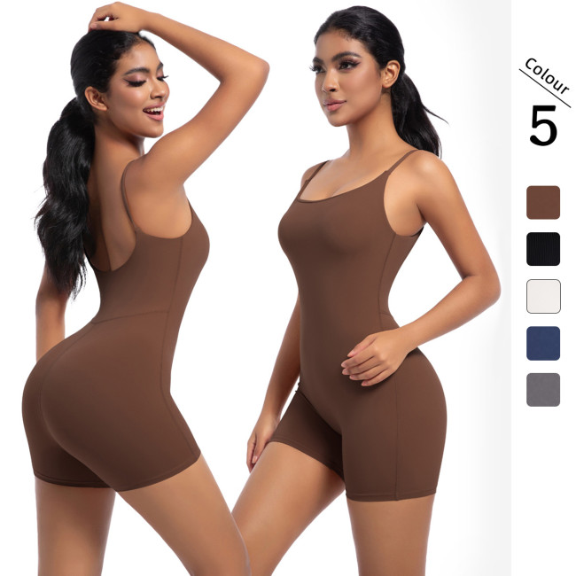 New European and American cross-border nude-feel yoga camisole jumpsuit for dance, running, fitness, and sports