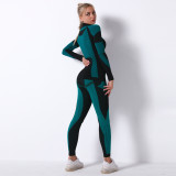 European and American internet celebrity seamless knitted long-sleeve yoga set for women, breathable, moisture-wicking, long-sleeve sports running fitness pants