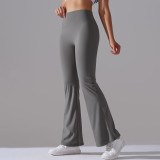 New cross-border double-sided brushed solid color high-waisted casual sports wide-leg pants for running, fitness, and yoga
