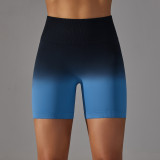 Clearance Sale: Seamless Candy Gradient Training Tight High-Waisted Sports Shorts for Running, Fitness, and Yoga for Women