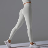 European and American cross-border seamless solid color peach-colored sports pants, tight-fitting running and fitness yoga wear, high-waisted butt-lifting yoga pants for women