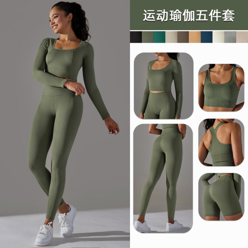 European and American seamless knitted golf polka dot jacquard high-waisted butt-lifting tight yoga pants running fitness outfit for women