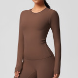 In-stock cross-border double-sided brushed tight-fitting breathable solid color training yoga wear eight-piece set for women's sports, running, and fitness