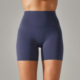 Spring Summer New Solid Color Yoga Shorts Double-Sided Brushed Tight High Waist Elastic Sports Fitness Three-Quarter Yoga Pants for Women