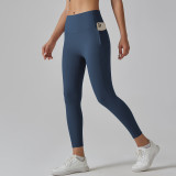 High-waisted seamless yoga pants for women, quick-dry, tight-fitting with pockets, running and fitness pants, butt-lifting sports yoga wear