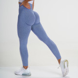 European and American internet celebrity seamless knitted crescent-shaped butt-lifting moisture-wicking yoga pants, sports fitness pants, sexy butt-enhancing women's pants
