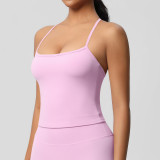 In-stock cross-border double-sided brushed tight-fitting breathable solid color training yoga wear eight-piece set for women's sports, running, and fitness