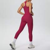 New cross-border brushed fabric high-waisted yoga outfit with a beautiful back design, two-piece set for sports, running, and fitness