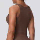 New cross-border brushed yoga top with chest pads, women's fitness bra, beautiful back sports underwear, shockproof vest for outerwear