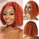 12A Orange 350# Deep 200% Density Ear To Ear Frontal Bob