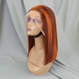 Bone Straight Lace Frontal Wig Short Bob 4/350 Human Hair