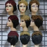 100% Human Hair Short Curly Wig Brazilian Color hair