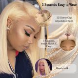 Wig made of real human hair, 4x4 lace cap, golden 613 bob straight wig, 613 real human hair