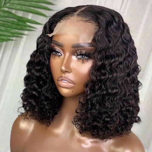 12A Brazilian 4*4 Lace Water Wave Bob  Closure 200% density