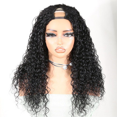 Cross-border Real Human Hair V Part Wig Water Wave Glueless European and American Wig