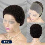 Brazilian 13*4 frontal Afro Short Wig Human hair