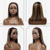 12A Vietnamese hair 13*4frontal Bone straight Bob 200%densit