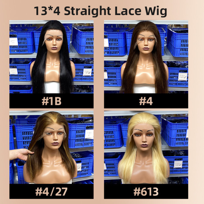 Human hair wigs 13*4 African head cover for women, full head cover, human hair wigs for cross-border export