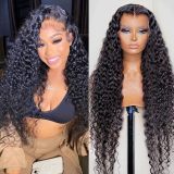 European and American style wig with real human hair, 13X4 lace front, women's curly hair wig, long curly hair