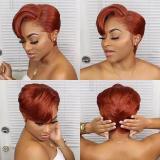 10A Brazilian 350# Pixie Bob With 13*4 Frontal Wig Human Hair