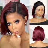 Brazilian Human Hair T lace piano Highlight 4/27 pixie wig