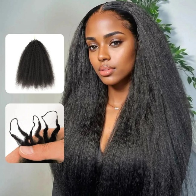 Crochet Feather Hair Extensions kinky straight third generation feather hair extensions