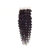 Human Hair Deep Wave Curly 4*4 Lace Closures Brazilian Hair Piece