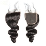 4*4HD transparent lace loose wave huamn hair large in stock