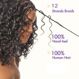 4x4 Lace Water Wave Wig with Braided Detail Cross-border Real Human Hair Wig