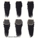Human Hair Deep Wave 4*4  Frontal Closure Transparent Lace