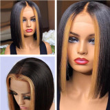 13*1 T lace BOB human hair wig 30# Highlighting hair, dropshipping, hot-selling