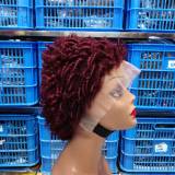13*4Frontal Short Wigs Afro Kinky Curly African Human hair