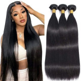 Full real hair extensions, European and American cross-border in-stock Straight bundle Extension human hair