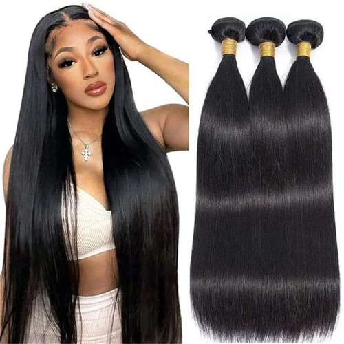 Full real hair extensions, European and American cross-border in-stock Straight bundle Extension human hair