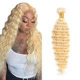 Real human hair#613 blonde hair bundles curly European and American wigs, cross-border