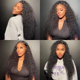 European and American wigs made of real human hair, 4x4 front lace, kinky curly fashion headgear, cross-border wholesale