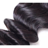Peruvian human hair 4*4 Lace Closure loose wave human hair piece