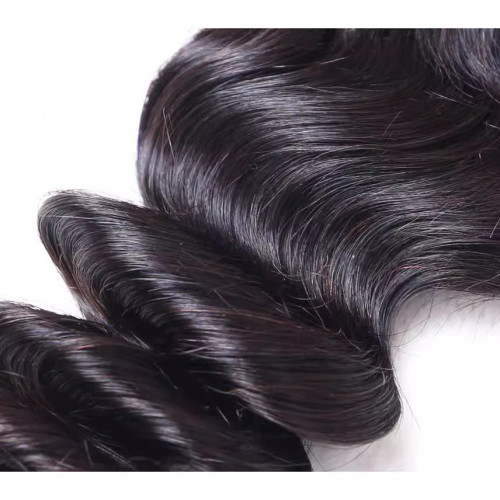 Peruvian human hair 4*4 Lace Closure loose wave human hair piece