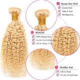 Real human hair#613 blonde hair bundles curly European and American wigs, cross-border