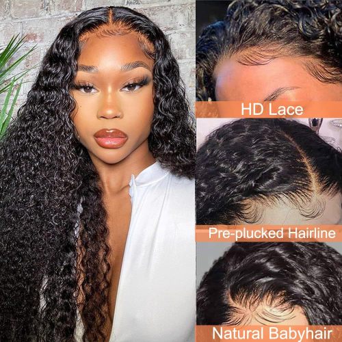 European and American wigs made of real human hair, 4x4 front lace, kinky curly fashion headgear, cross-border wholesale