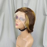 Color Pixie Cut Wig Short Bob Wigs Straight Human Hair Wigs