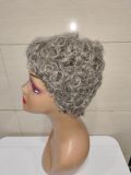 Human hair Afro curly short wig