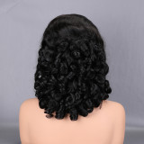 XiaDi Factory sells wholesale colorful real human hair wigs in stock, Spring Curly high volume and high weight real human hair