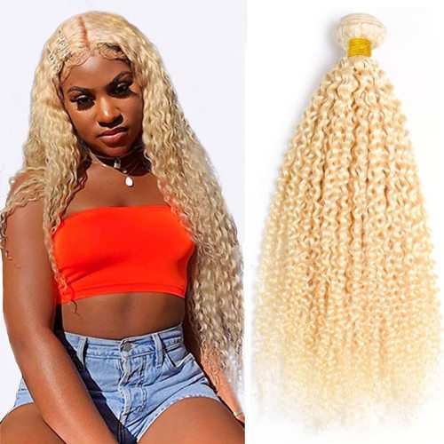Real human hair#613 blonde hair bundles curly European and American wigs, cross-border