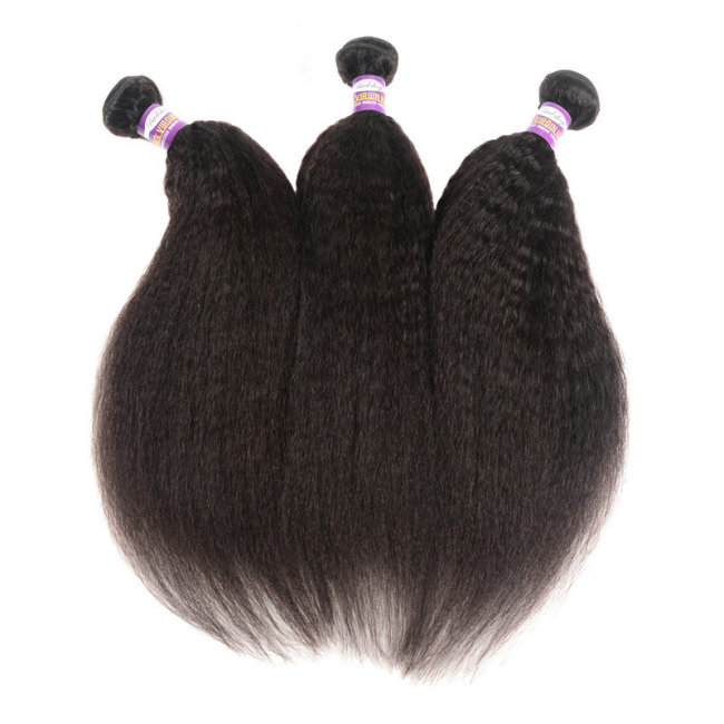 9ABrazilianVirginHumanHairYakiKinkyStraightHair Real Hair European and American Brand