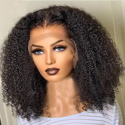 13*4frontal supper double drawn 300%density Curly Wig