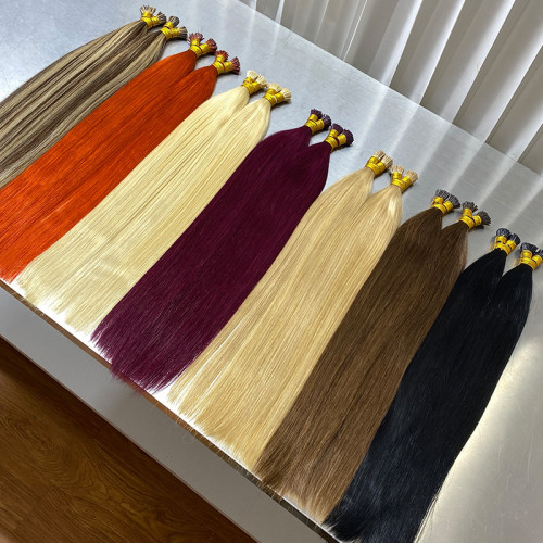 Direct sales from the manufacturer: I-tip human hair extensions for women, seamless and natural-looking